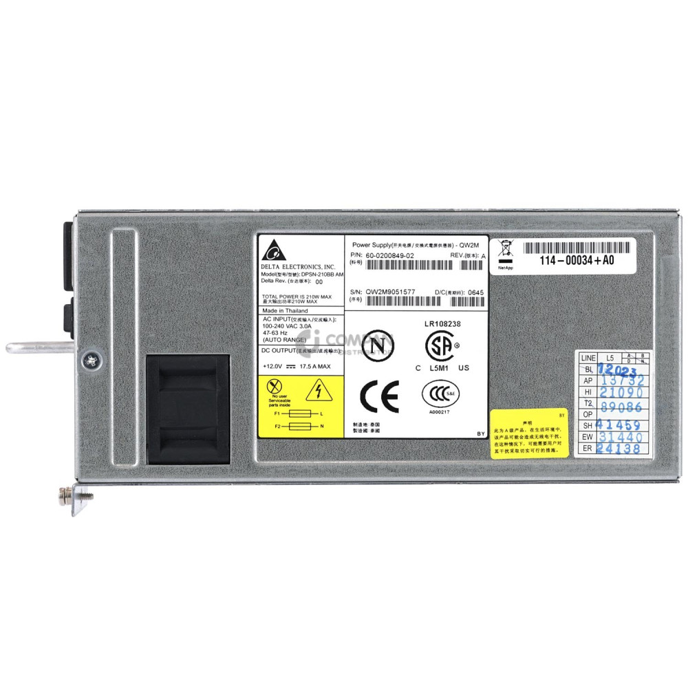 60-0200849-02 BROCADE 210W POWER SUPPLY FOR BROCADE SILKWORM 4100